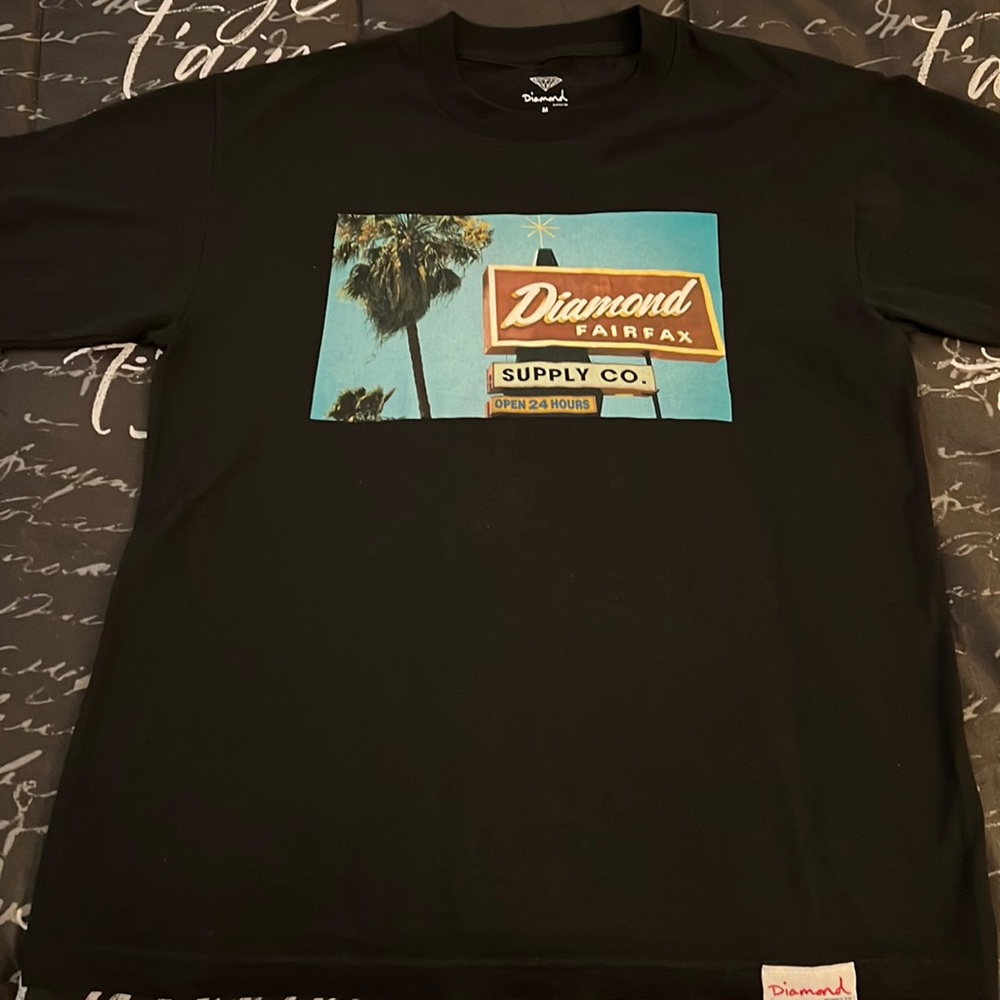 Diamond Supply Fairfax Supply Co Medium Black T-Shirt